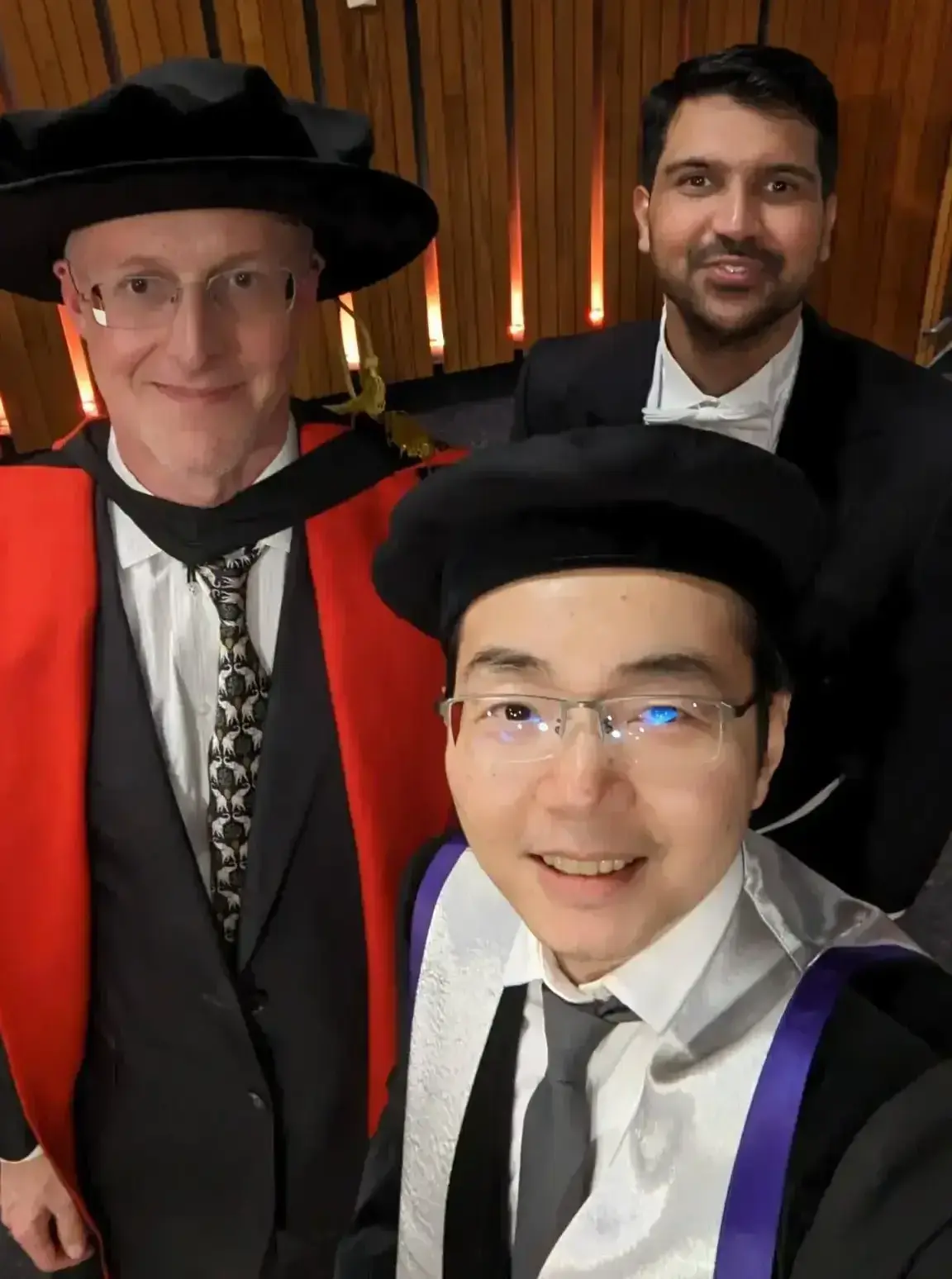 Post-defence selfie by the supervisor showing yours truly and the candidate.